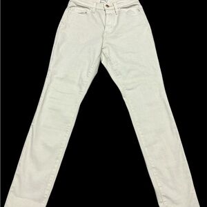 Cream Straight-Leg Jeans